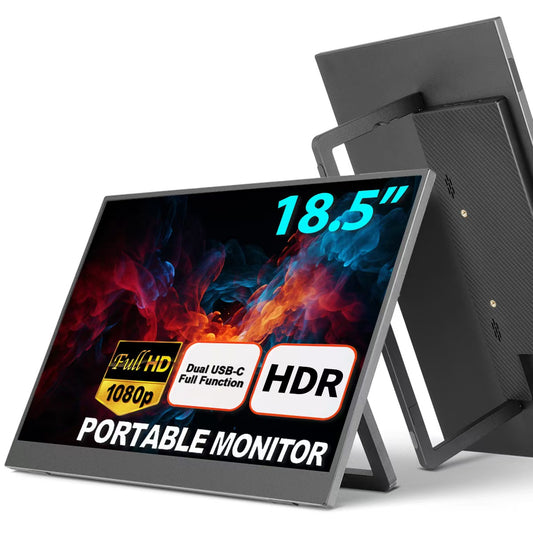 18.5“ Portable Monitor  1920×1080 Full HD IPS Screen USB-C Monitor with Type-C Mini HDMI for Laptop PC Mac Phone Games console