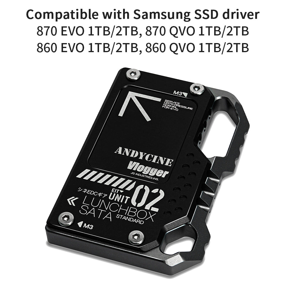 ANDYCINE LunchBox II SSD Case for 860 EVO 870 QVO SATA SSD to Atomos NINJA V/V+