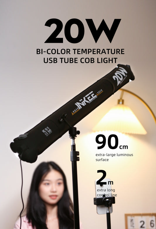 INKEE GCA20U Bi-Color Inflatable LED Tube Light USB-C Powered Live Broadcast Dedicated LED Fill Light Portable Inflatable Soft Light