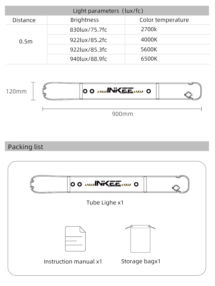INKEE GCA20U Bi-Color Inflatable LED Tube Light USB-C Powered Live Broadcast Dedicated LED Fill Light Portable Inflatable Soft Light