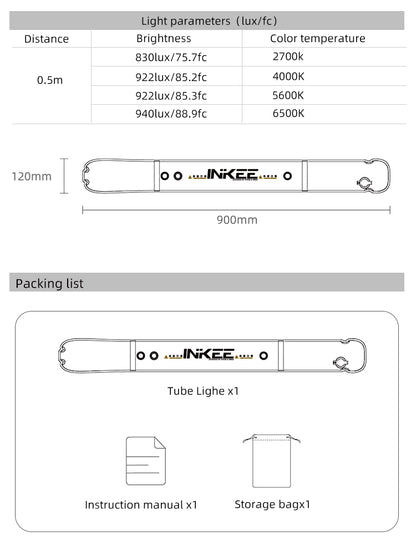 INKEE GCA20U Bi-Color Inflatable LED Tube Light USB-C Powered Live Broadcast Dedicated LED Fill Light Portable Inflatable Soft Light