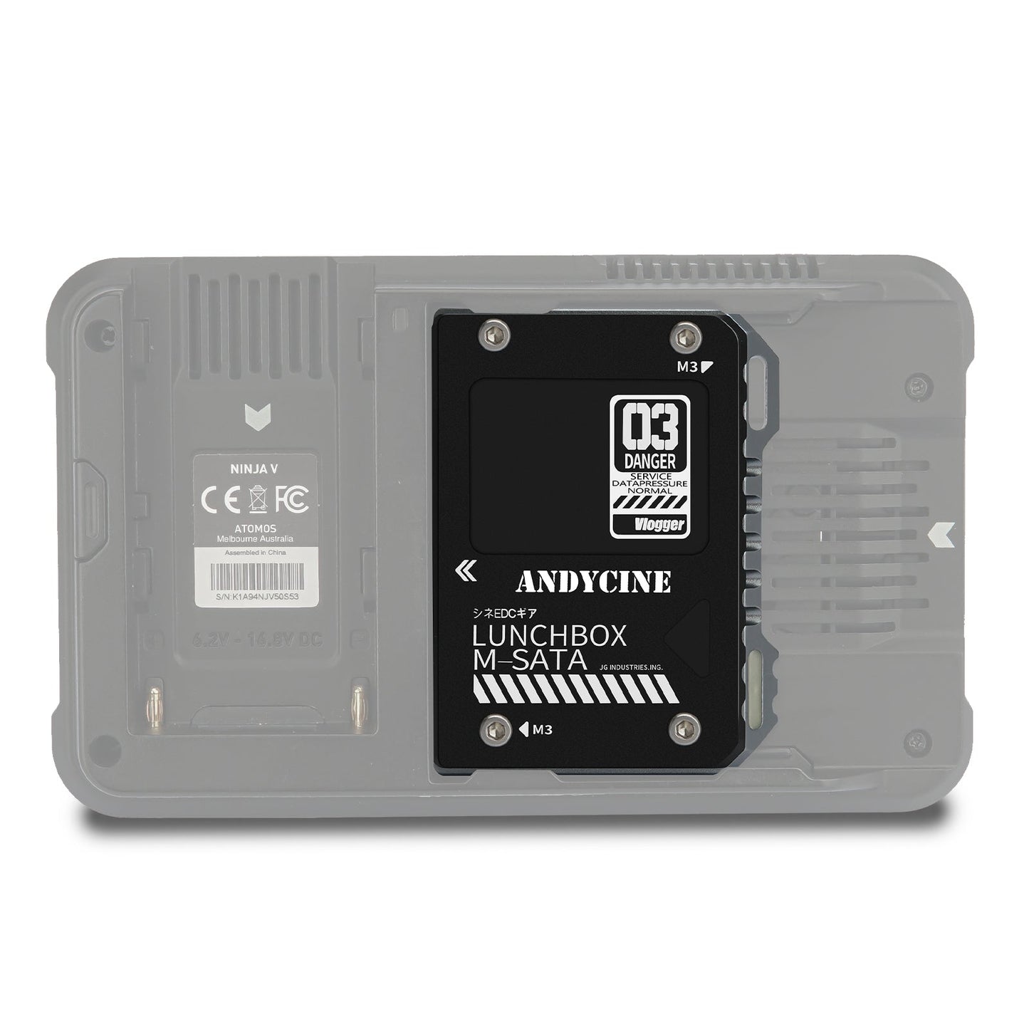 Andycine LunchBox Magnalium Case for mSATA SSD Compatible with Atomos NINJA V  with mSATA to SATA adapter