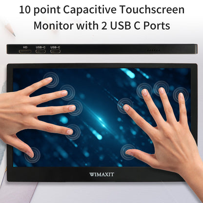 WIMAXIT M1161CT 11.6 Inch Touch Screen Portable  Monitor, Eye Care VESA Monitor IPS HDR Computer Display with USB-C/HDMI Dual Speakers