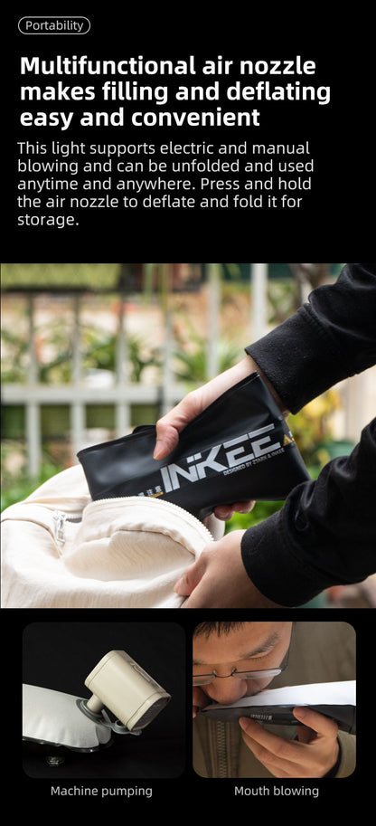 INKEE GC12 12W Bi-Colour Video Light Built in Battery Rechargeable 18.5Wh Portable Handheld Column Video Light 2700K-5600K Adjustable with Inflatable Tube Video Light
