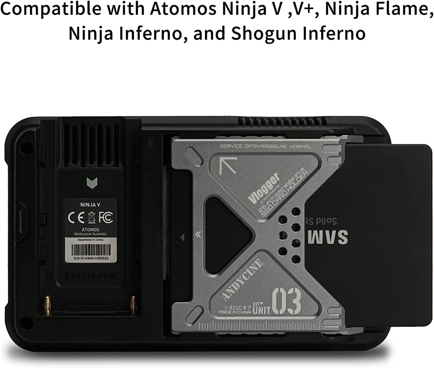 ANDYCINE LunchBox III Case for 860 EVO 870 QVO SATA SSD to Atomos NINJA V/V+