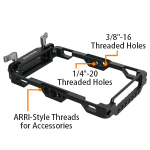 Andycine Monitor Cage with Built-in NATO Rail and Extra HDMI Cable Clamp Sunhood for Atomos Monitor Ninja V/Ninja V+ and Shinobi