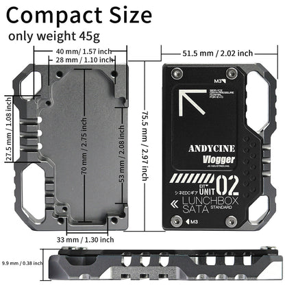 ANDYCINE LunchBox II SSD Case for 860 EVO 870 QVO SATA SSD to Atomos NINJA V/V+