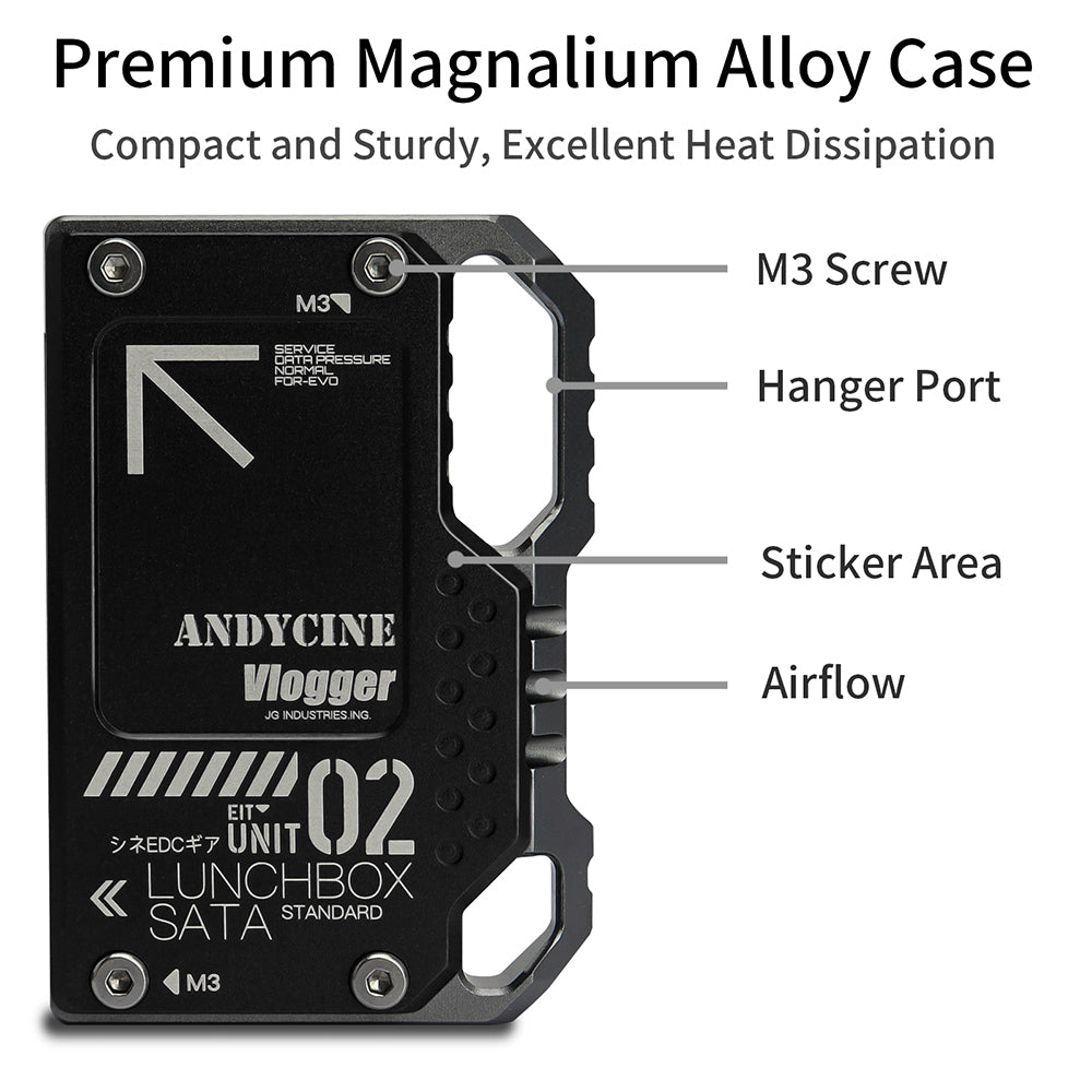 ANDYCINE LunchBox II SSD Case for 860 EVO 870 QVO SATA SSD to Atomos NINJA V/V+