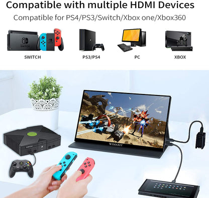 WIMAXIT M1400CT 14inch Multi-Touch Portable Monitor with 98% sRGB FHD IPS  USB-C/HDMI Gaming Screen for Laptop Pc Mac Phone Xbox PS4 Include Smart Cover