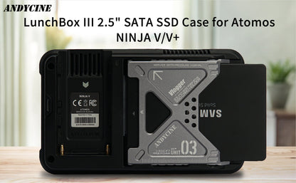 ANDYCINE LunchBox III Case for 860 EVO 870 QVO SATA SSD to Atomos NINJA V/V+