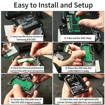 ANDYCINE LunchBox II SSD Case for 860 EVO 870 QVO SATA SSD to Atomos NINJA V/V+