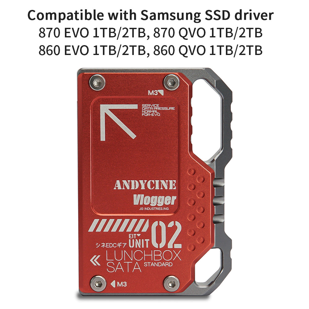 ANDYCINE LunchBox II SSD Case for 860 EVO 870 QVO SATA SSD to Atomos NINJA V/V+