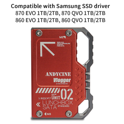 ANDYCINE LunchBox II SSD Case for 860 EVO 870 QVO SATA SSD to Atomos NINJA V/V+