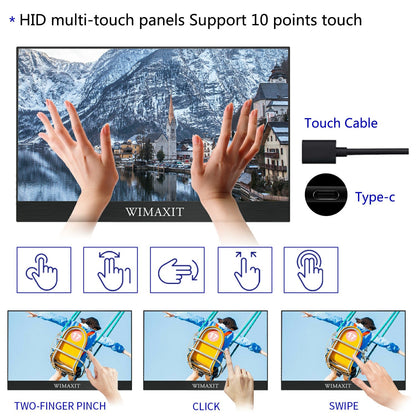 WIMAXIT M1560CT2 Touchscreen Monitor, Ulta-slim 16:9 Type-C/USB Monitor for Laptop, Android Phone, Game Consoles - Wimaxit Official Store