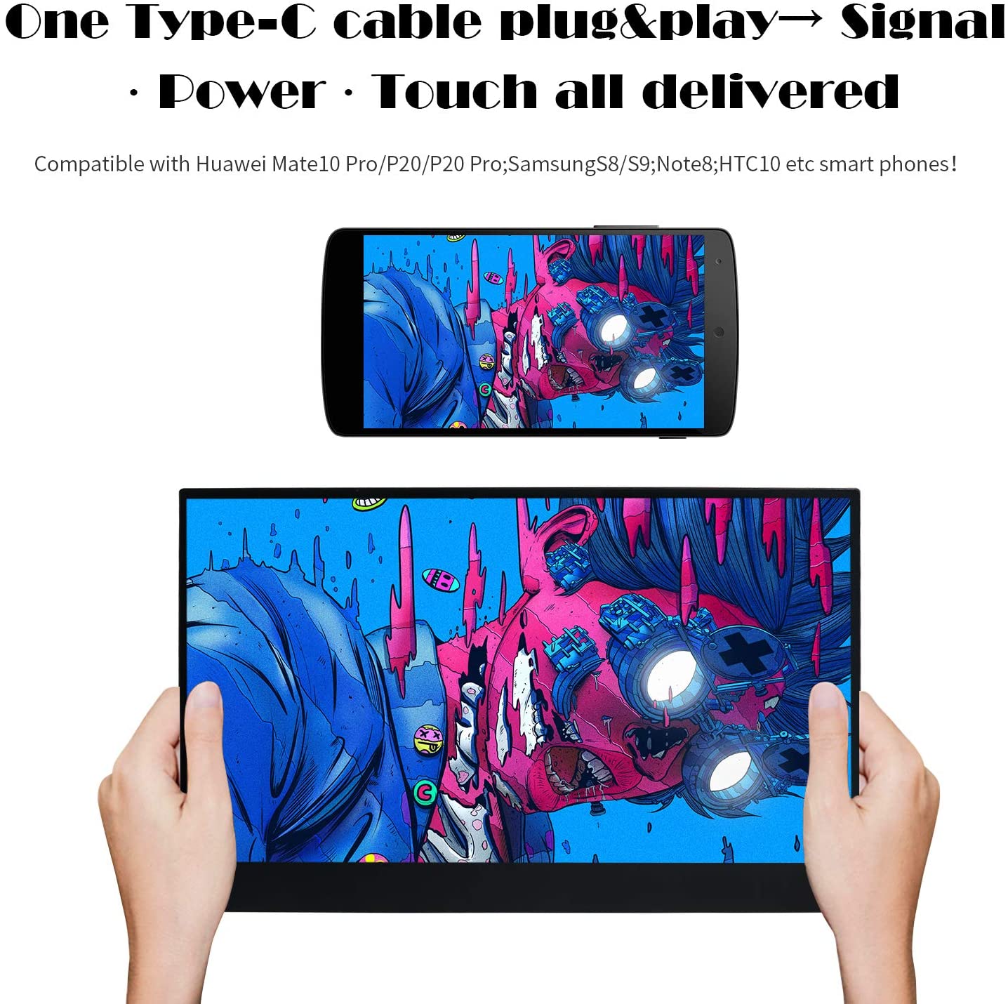 WIMAXIT Monitor M1560CTV2-Touch-Slim-IPS-HD 1920 x 1080 16: 9 display HDMI / 2-Type-C interface (USB C) / built-in speaker VESA holder for laptop gaming work monitor - Wimaxit Official Store