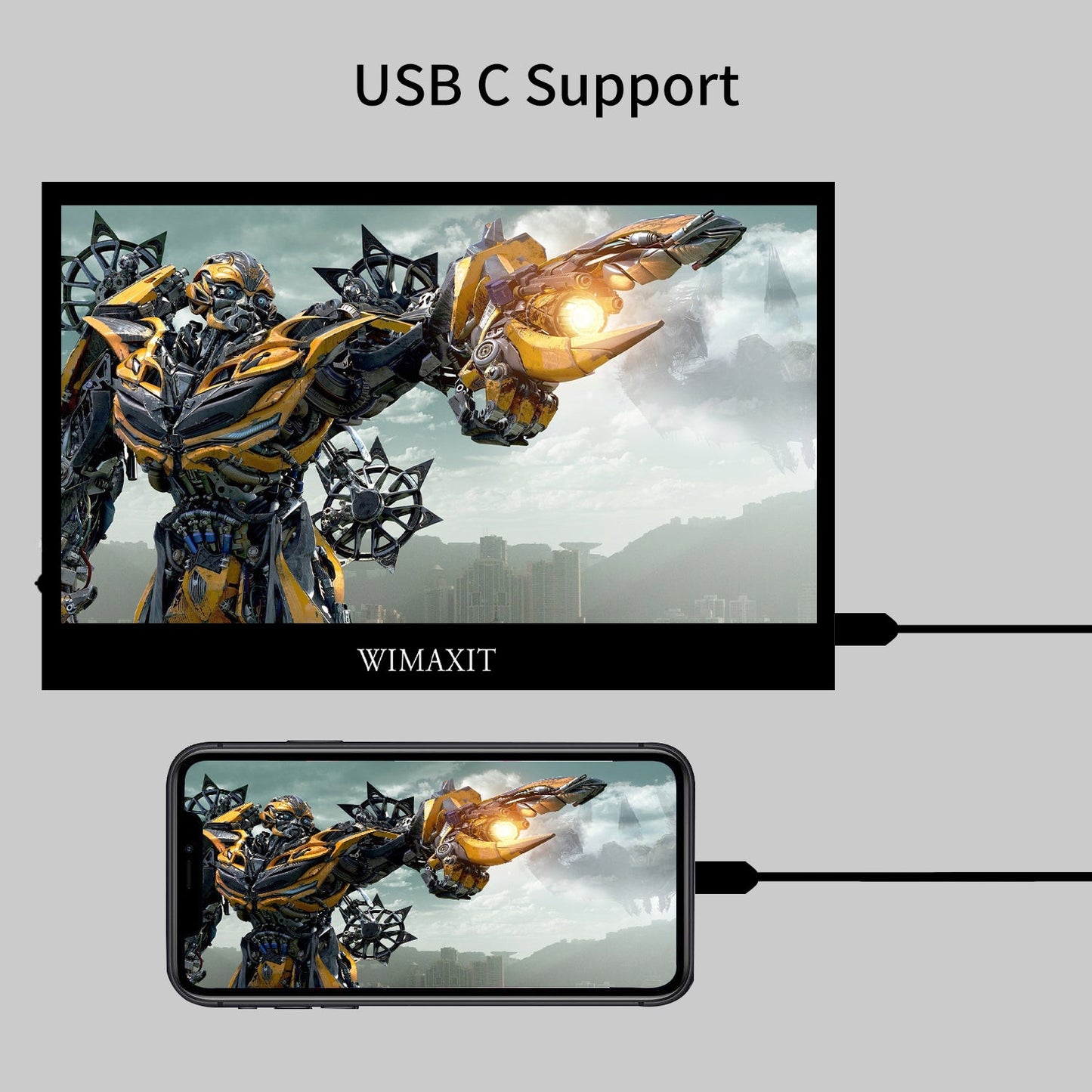 WIMAXIT M1400CT 14inch Multi-Touch Portable Monitor with 98% sRGB FHD IPS  USB-C/HDMI Gaming Screen for Laptop Pc Mac Phone Xbox PS4 Include Smart Cover